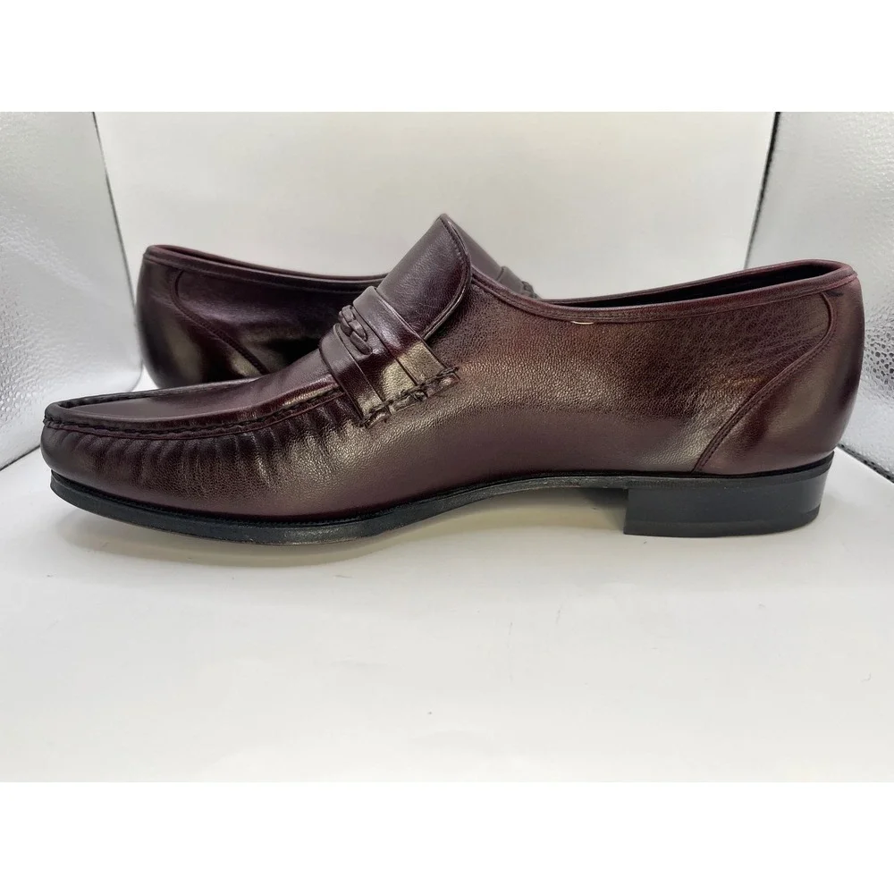 Florsheim Imperial Quality Burgundy Leather‎ Braided Loafers 9.5 E Comfortech